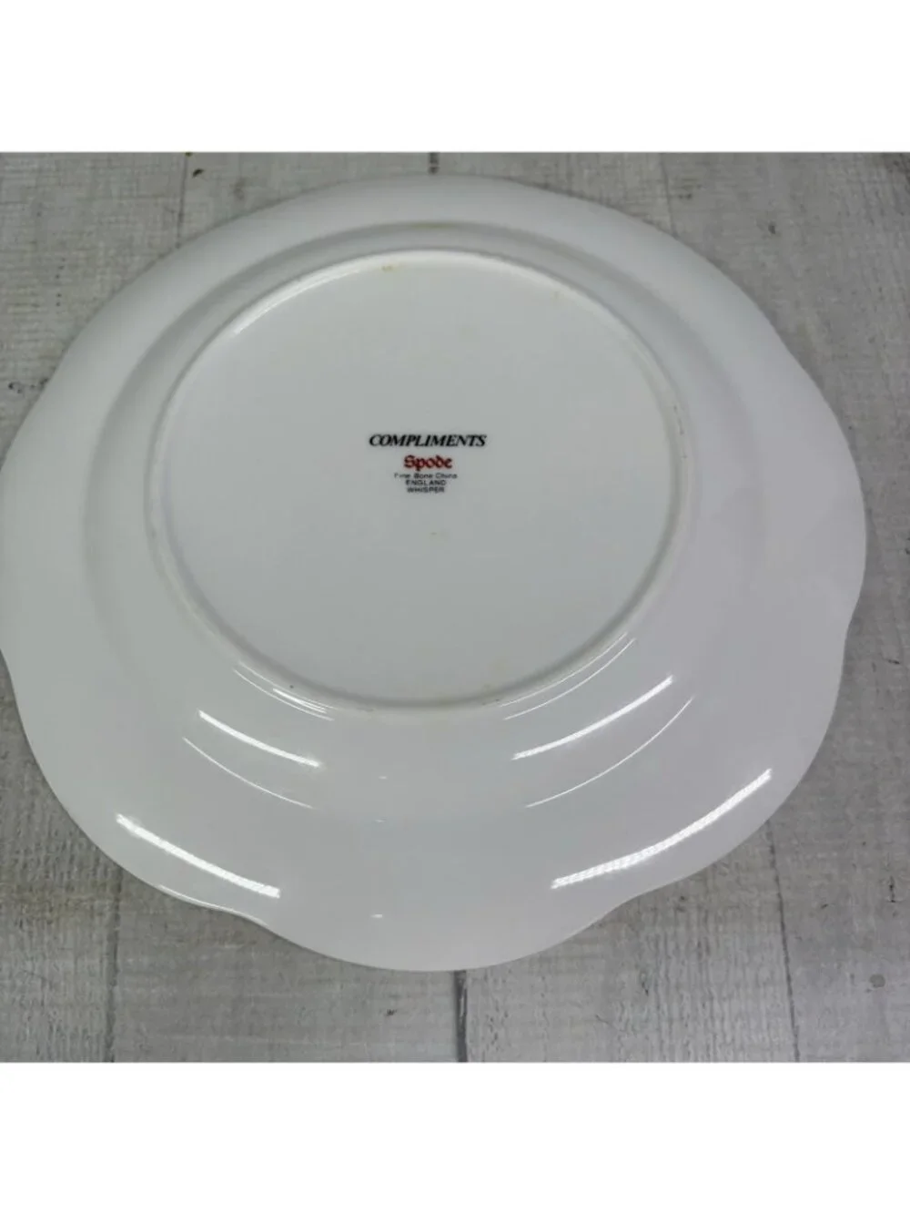 Spode COMLIMENT WHISPER England Gold Swirled Bone China Lunch Plates Set 4 NEW